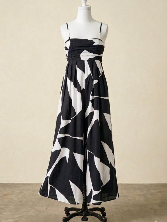 Pants - NWOT Black & White Abstract Wide Leg Jumpsuit  (0098-0099)